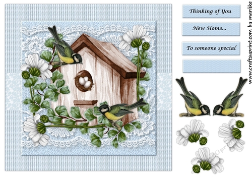 Vintage Wood Birdhouse New Home