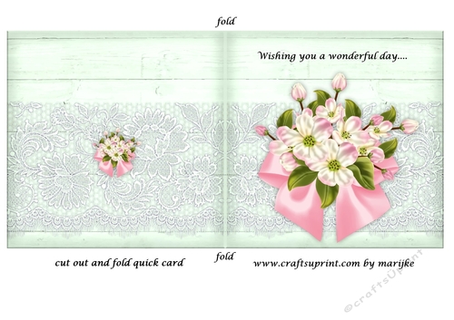 Cut and fold card  blossom