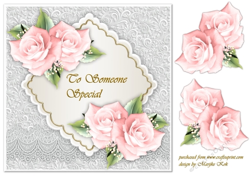 Pastel Roses  Someone Special Quick card