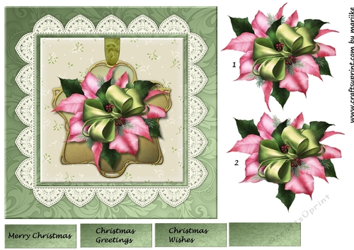 Classic Christmas  Pink poinsettias