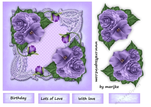  Lavender Flowers  7x7 Quick card
