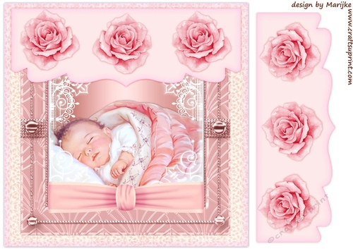 Baby Girl Vintage Envelop card