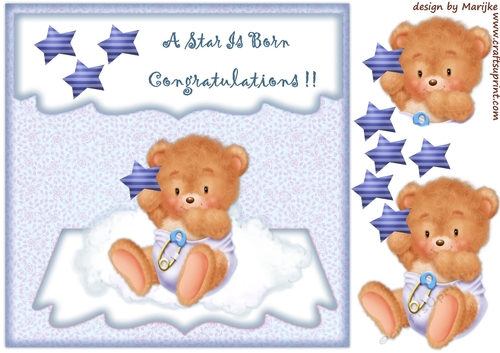 BabyBoy Teddie Envelop card