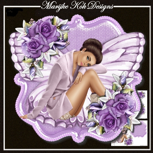 Butterfly Girl & Heritage Roses