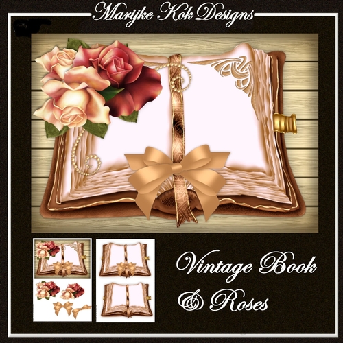 Vintage Book & Roses Mini Kit