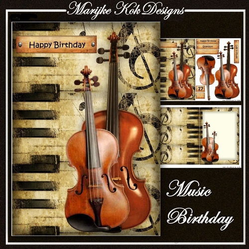 Music Birthday Male Card Mini Kit