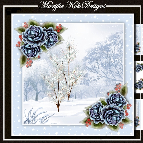 Christmas Frosted Roses & Berries Mini Kit