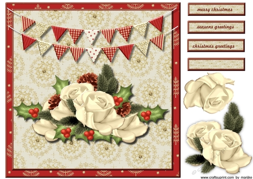 Christmas roses Quick card