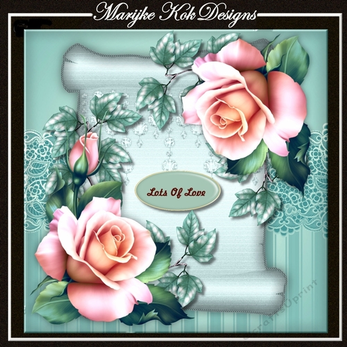 Vintage Scroll & Pastel Roses Mini Kit