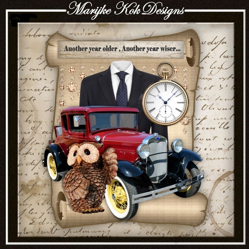 Vintage Scroll Male Card