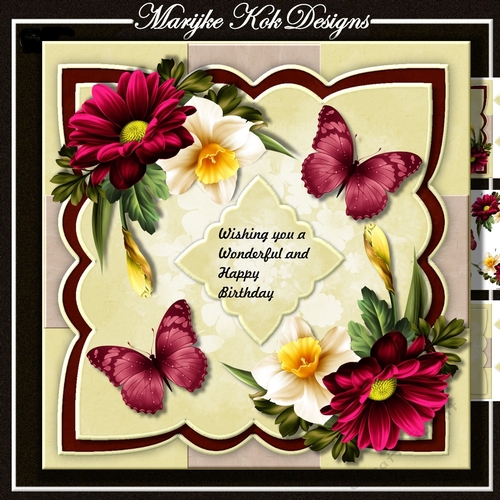 Scallop Topper Spring flowers  & Butterflies Mini Kit