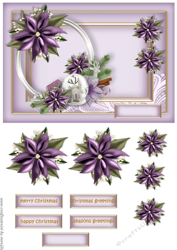 Classic Christmas Purple Poinsettia