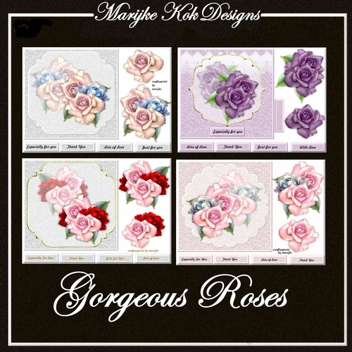 Gorgeous Roses 4 Cards Kit