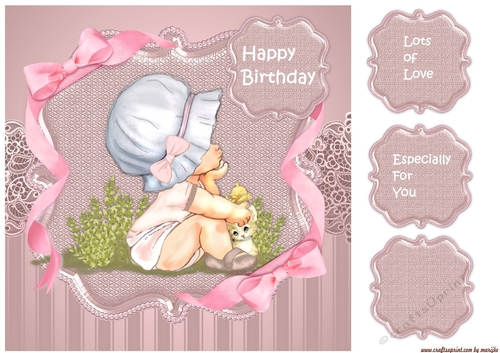  Card Topper Birthday Girl