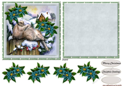 Mini Card  Winter Birds 