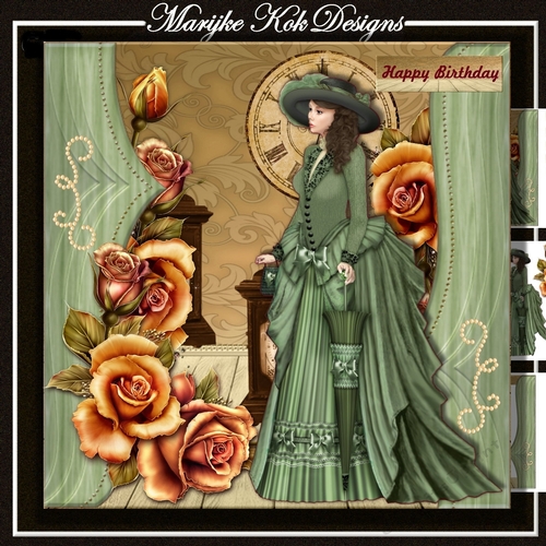 Victorian lady & Autumn Roses Mini Kit