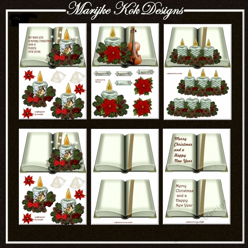 Christmas Candles Books & Inserts Card Kit