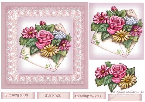Vintage Flower Envelop