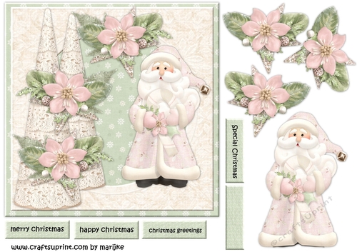 Cute Santa In Pink 1 7x7