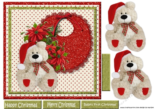 Cute Christmas Teddie Quick card