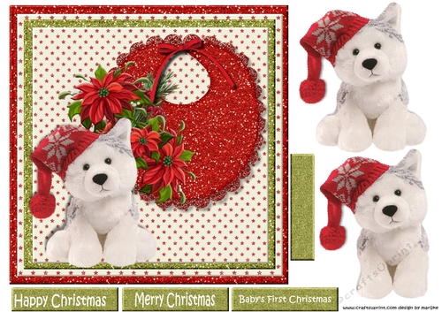 Cute Christmas  Huskie Quick card