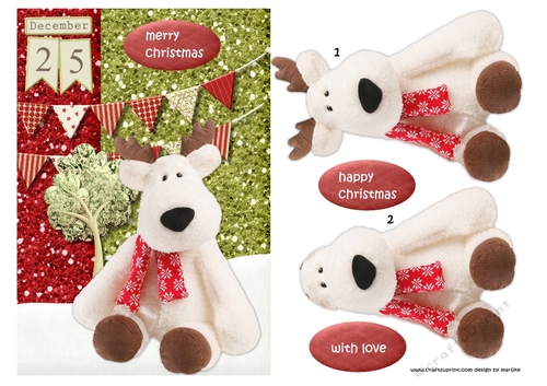 Cute Christmas Reindeer Quick Card