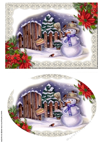 Cute Christmas Snowman quick card topper