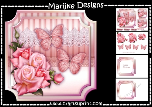Pink Roses & Butterflies Mini Kit