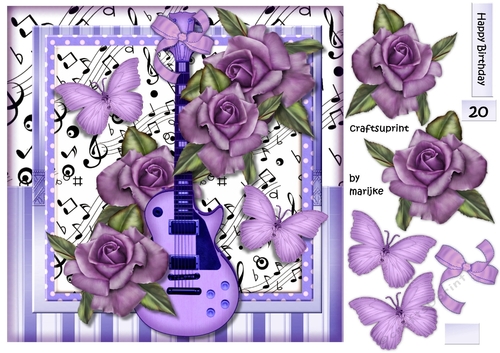 Music & Roses Quick card