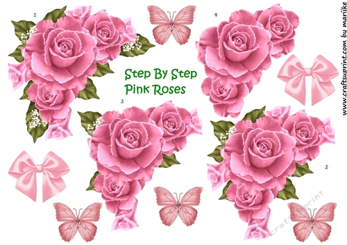  Pink Roses Corner Vignette Step By Step