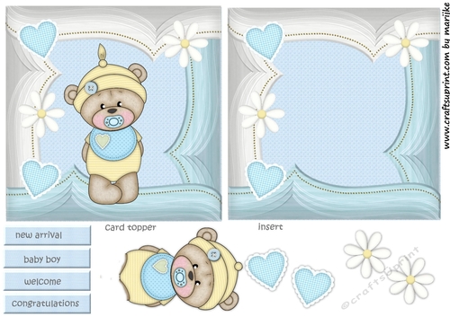 Card Topper & Insert Baby Boy 2