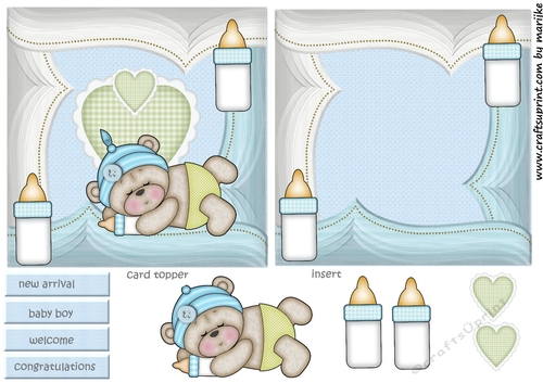 Card Topper & Insert Baby Boy 3