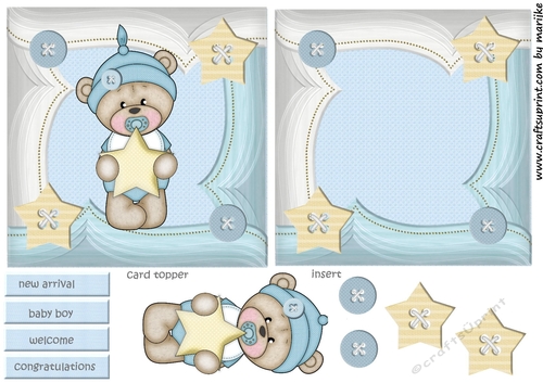Card Topper & Insert Baby Boy 4