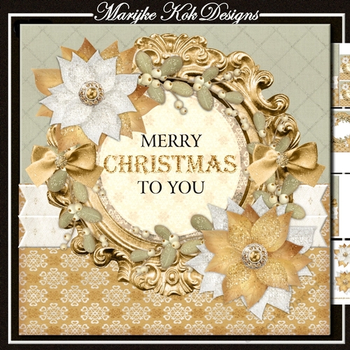 Merry Christmas Golden Frame Mini Kit
