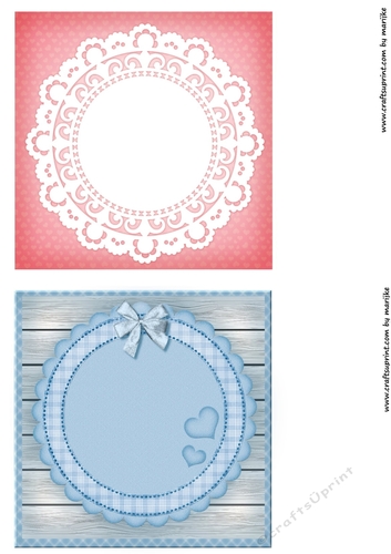Cute Card Toppers Baby Boy and  Girl INSERTS
