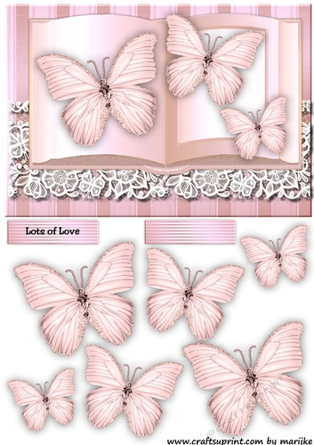 Butterflies Book Pastel Pink