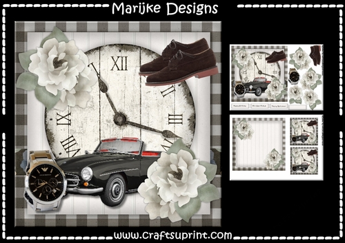 Male Card Vintage Clock Mini Kit