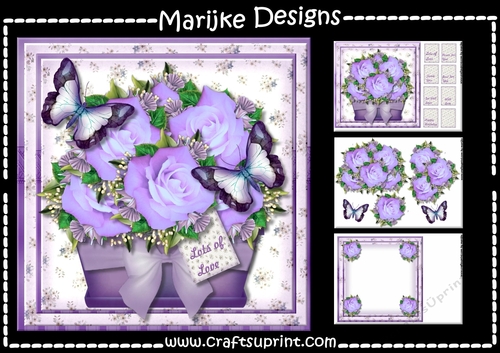 Flowerpot Roses & Butterflies Mini Kit