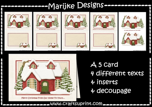 Christmas Home card Toppers & Inserts A5 