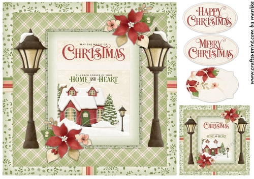 Country Christmas card Topper & tags