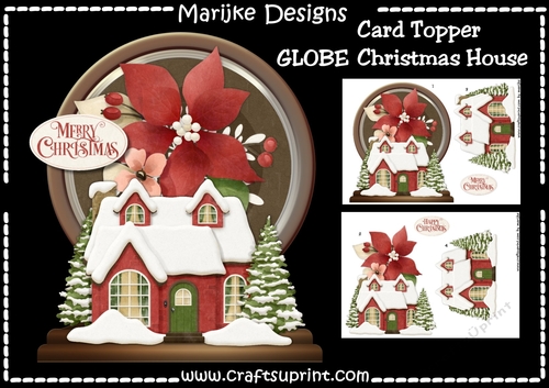 Card Topper Globe Christmas House