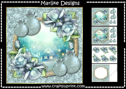 Romantic Christmas View   & Roses  Mini Kit