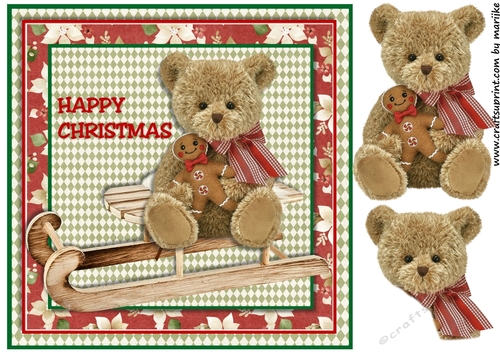 Quick Card Happy Christmas Teddie