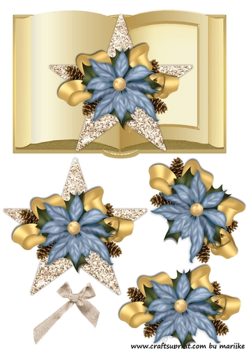 Book Christmas Poinsettia Bow
