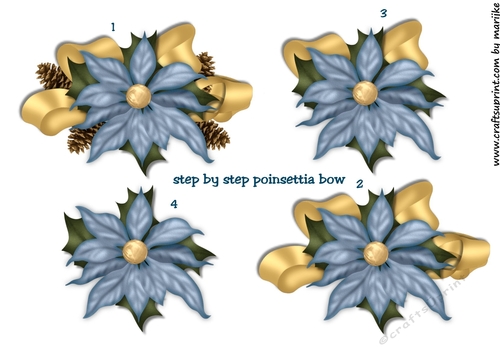 Step By Step Christmas Poinsettia Bow