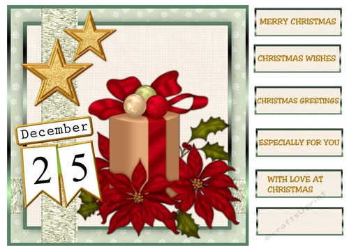 Card Topper Christmas Presents  Sign 25 december