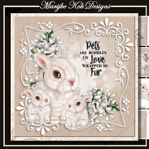 Cute Bunnies Birthday Card Mini Kit