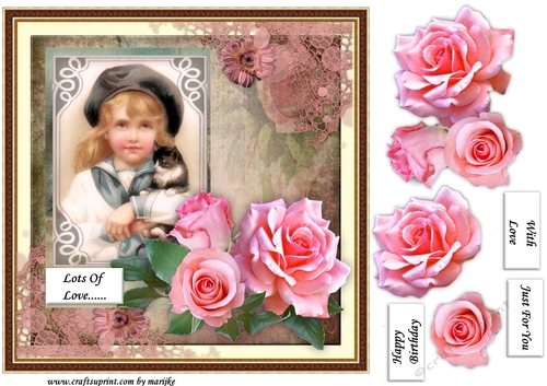 Vintage Kitten Lots Of Love Quick card 3