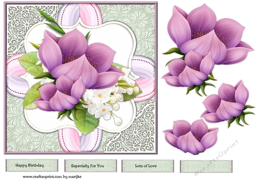 Spring Flowers 2 Quick Card 7x7