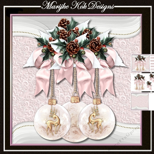 Christmas Baubles in Pink Mini Kit